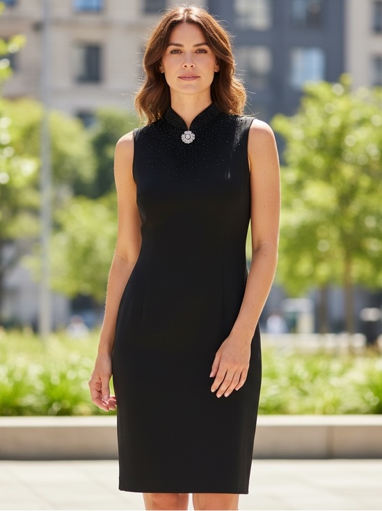Donna Morgan Petites Dresses & Skirts - Donna Morgan Petites Beaded Cocktail/Evening Dress Black Size 12